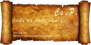 Csáki Peónia névjegykártya